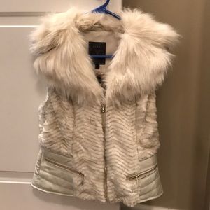 Guess faux fur vest - winter white